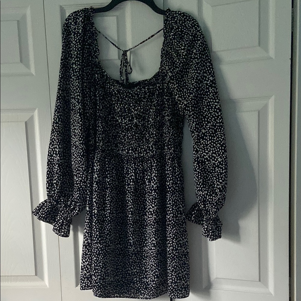Lucy Paris Black and White Long Sleeve Sundress